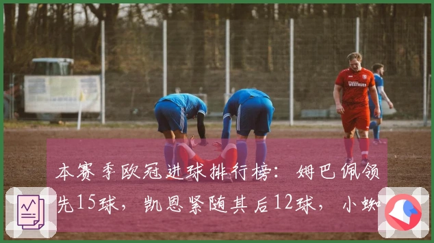 本赛季欧冠进球排行榜：姆巴佩领先15球，凯恩紧随其后12球，小蜘蛛9球